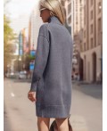 Платье вязаное женское темно-серый меланж