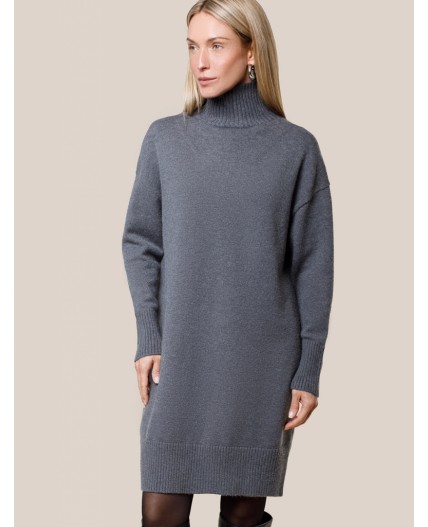 Платье вязаное женское темно-серый меланж