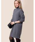 Платье вязаное женское темно-серый меланж