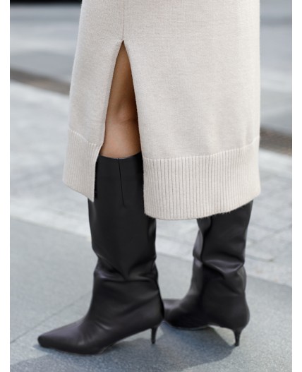 Платье вязаное женское овсяный меланж