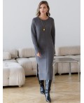 Платье вязаное женское темно-серый меланж