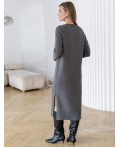 Платье вязаное женское темно-серый меланж