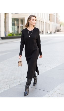 Платье вязаное женское черный