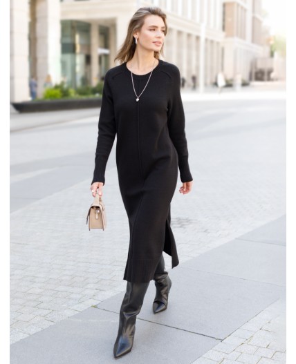 Платье вязаное женское черный