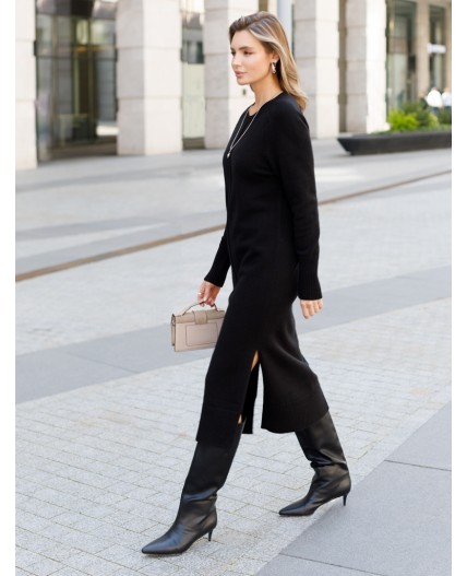 Платье вязаное женское черный