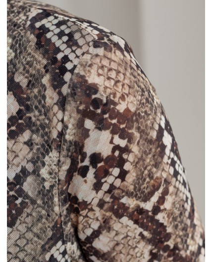 Платье женское коричневый-бежевый змея