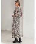 Платье женское коричневый-бежевый змея