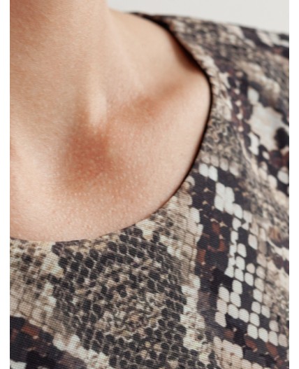 Платье женское коричневый-бежевый змея