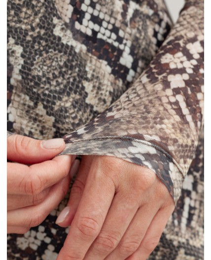 Платье женское коричневый-бежевый змея