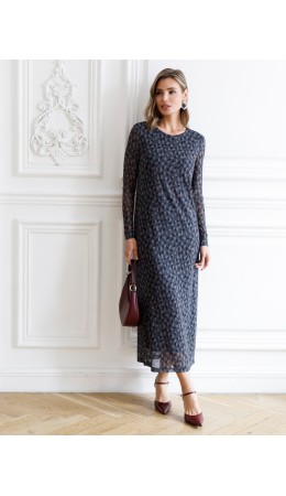 Платье женское серый-коричневый