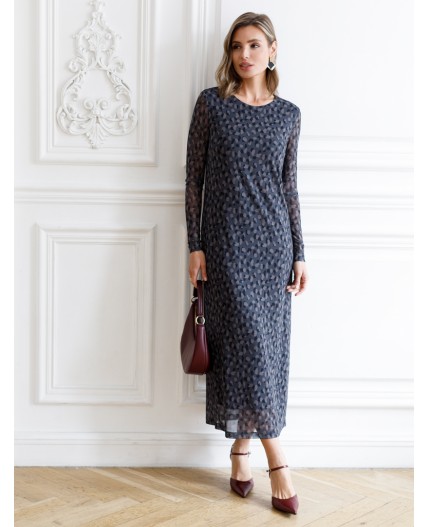 Платье женское серый-коричневый