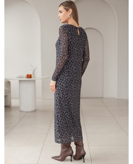 Платье женское серый-коричневый