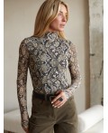 Блузка женская коричневый-бежевый змея