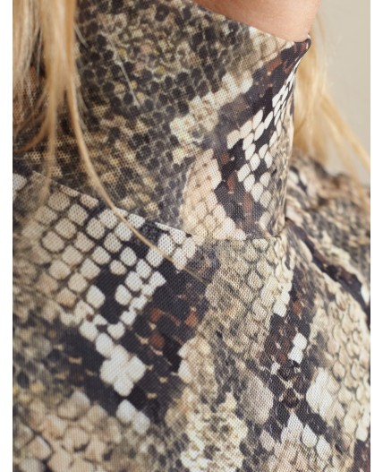 Блузка женская коричневый-бежевый змея