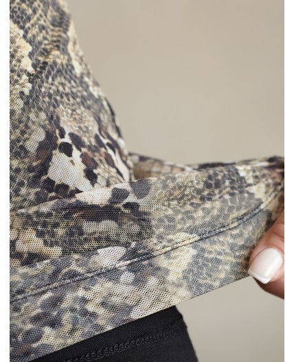 Блузка женская коричневый-бежевый змея