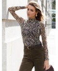 Блузка женская коричневый-бежевый змея