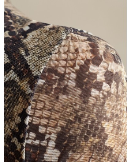 Блузка женская коричневый-бежевый змея