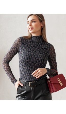 Блузка женская серый-коричневый