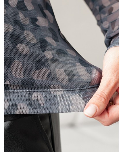 Блузка женская серый-коричневый