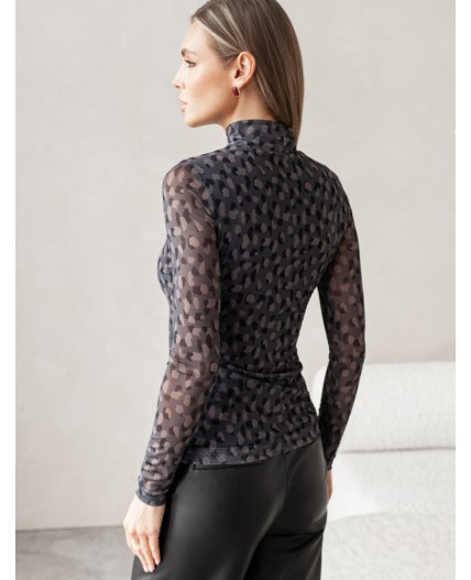 Блузка женская серый-коричневый