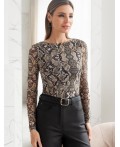 Блузка женская коричневый-бежевый змея