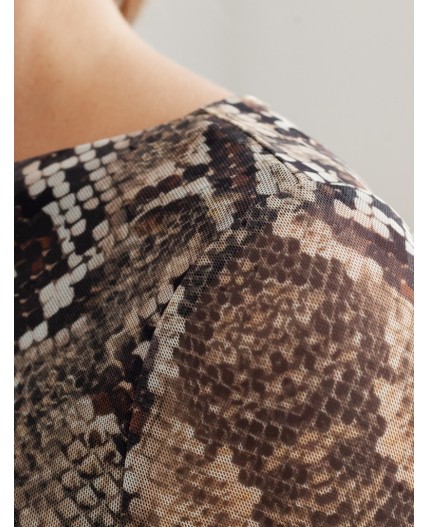 Блузка женская коричневый-бежевый змея