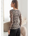 Блузка женская коричневый-бежевый змея