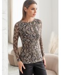 Блузка женская коричневый-бежевый змея