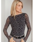 Блузка женская серый-коричневый