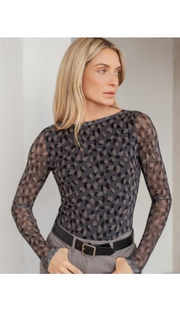 Блузка женская серый-коричневый