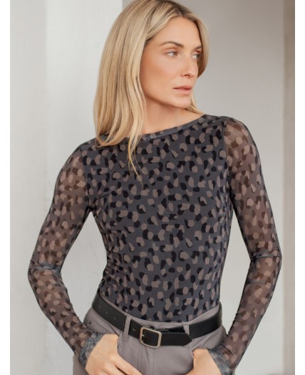 Блузка женская серый-коричневый