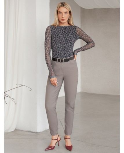 Блузка женская серый-коричневый