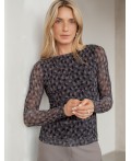 Блузка женская серый-коричневый