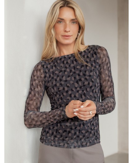 Блузка женская серый-коричневый