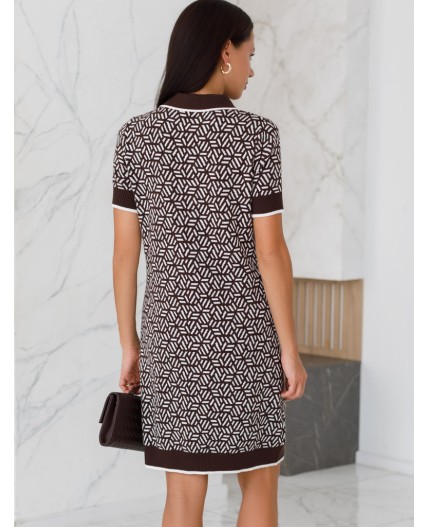 Платье вязаное женское кофейный