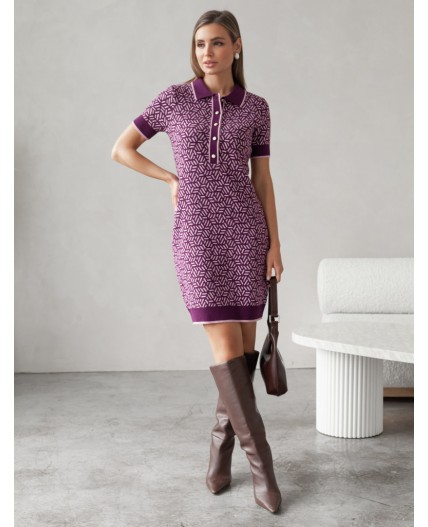 Платье вязаное женское пурпурный