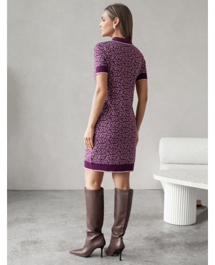 Платье вязаное женское пурпурный