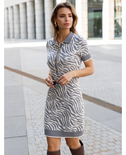 Платье вязаное женское серый