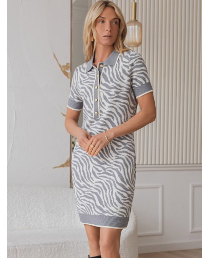 Платье вязаное женское серый