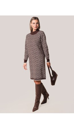 Платье вязаное женское кофейный