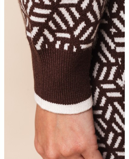 Платье вязаное женское кофейный