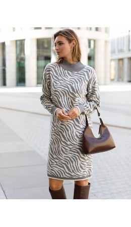 Платье вязаное женское серый