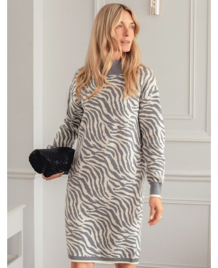 Платье вязаное женское серый