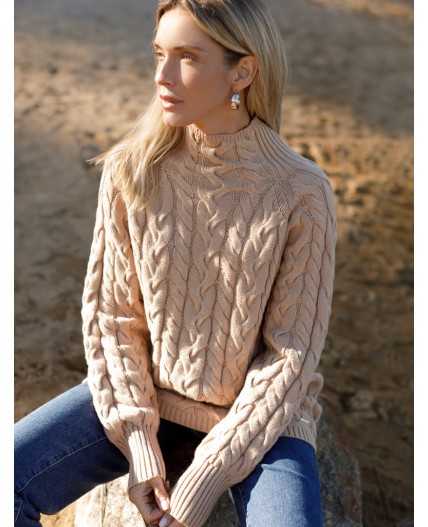 Свитер женский светло-бежевый меланж