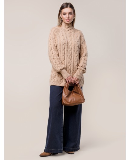 Свитер женский светло-бежевый меланж