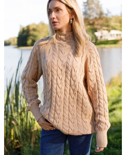 Свитер женский светло-бежевый меланж