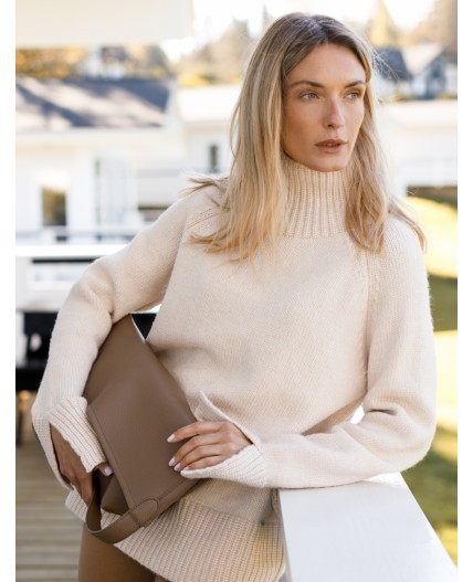 Свитер женский овсяный меланж