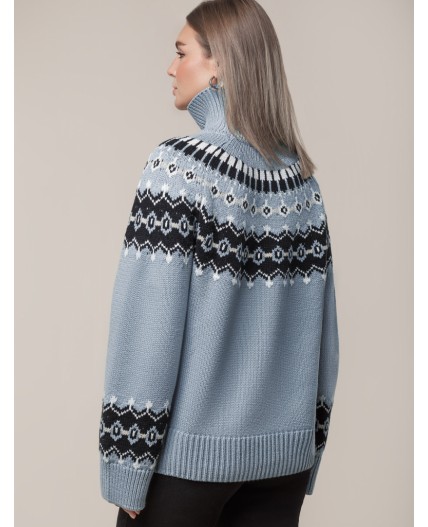 Джемпер женский серо-голубой