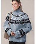 Джемпер женский серо-голубой