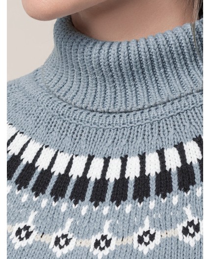 Джемпер женский серо-голубой